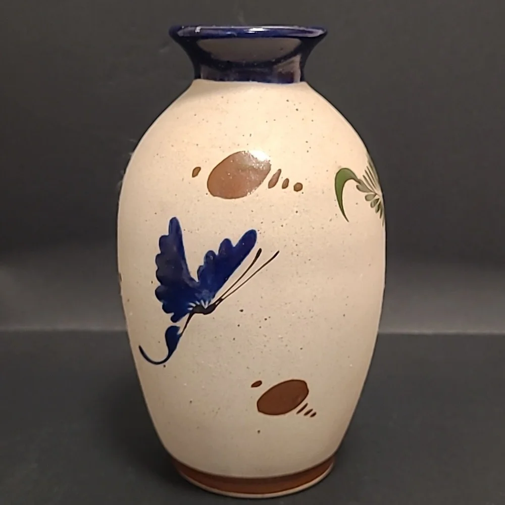 Handpainted Mexican Vase with an Adorable Owl